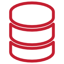 Data Stack Icon: global online data exchange language