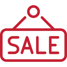 Sale Sign Icon: integrated product information