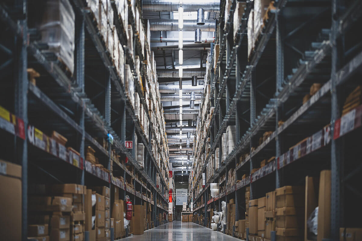 Big warehouse where products are listed on their cloud-powered ecommerce portal